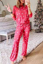 Load image into Gallery viewer, Fiery Red Valentines Heart Print Pants Set
