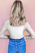 Load image into Gallery viewer, White Mesh Bow Pattern Long Sleeve Top
