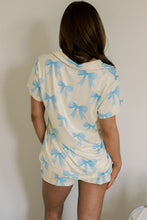 Load image into Gallery viewer, Yellow Bow Printed Short Sleeve Shirt Shorts Pajama Set
