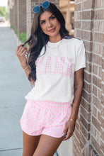 Load image into Gallery viewer, White MAMA Printed Tee and Plaid Shorts Lounge Set
