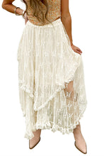 Load image into Gallery viewer, Beige Lace Cascading Tiered High Waist Maxi Skirt
